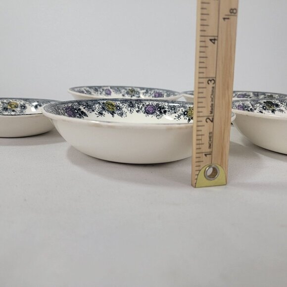 Lot of 6 Egersund Norway Black Pheasant Transferware Norsk Flint Bowl Soup Berry - Picture 5 of 11